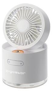 Aigostar - Bezdrôtový mini stolný ventilátor so zvlhčovačom 10W/5V biela