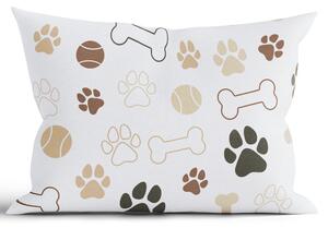 Bavlnená obliečka na vankúš Renforcé 40 x 60 cm – Psie labky biele