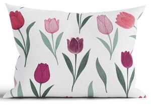 Bavlnená obliečka na vankúš Renforcé 40 × 60 cm - Kvety tulipánov fialovej