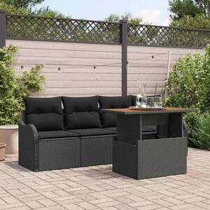 Maison Exclusive - Záhradný nábytok s úloným priestorom 5 ks ierny Poly-rattan