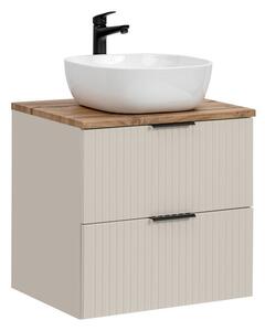 Comad Závesná skrinka Adele Cashmere Smile s doskou a umývadlom 60 cm kašmírová/dub evoke