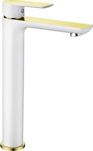 Mexen Alfa vysoká umývadlová batéria, biela/zlatá - 745710-25