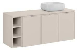 Comad Závesná skrinka Bella Cashmere Nika s doskou a umývadlom 140 cm kašmírová
