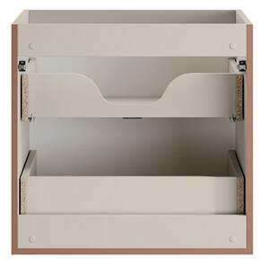 Comad Závesná skrinka Bella Cashmere Trust s doskou a umývadlom 140 cm kašmírová/dub artisan