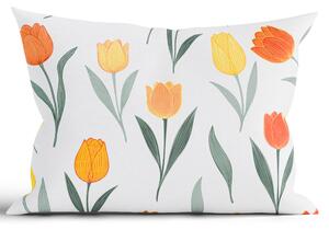 Bavlnená obliečka na vankúš Renforcé 40 × 60 cm - Kvety tulipánov oranžové