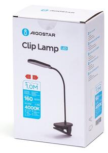 Aigostar - LED Stmievateľná nabíjacia stolná lampa s klipom LED/2,5W/5V čierna