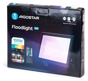 Aigostar - RGB LED reflektor 100 W, 230 V, IP65 s diaľkovým ovládačom