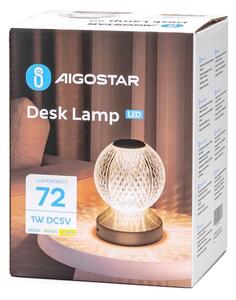 Aigostar-LED Stmievateľná nabíjacia lampa LED/1W/5V 2700/4000/6500K 1800mAh 13,5cm