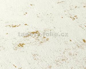 Vliesové tapety na stenu Trendwall 2307-75, rozmer 10,05 m x 0,53 m, omietkovina zlato-biela, A.S. CRÉATION