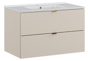 Comad Závesná skrinka Dalia kašmírová so zápustným umývadlom 80 cm kašmír