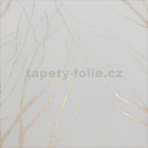 Vliesové tapety na stenu Blooming 37260-3, rozmer 10,05 m x 0,53 m, florálny vzor zlatý na bielom podklade, A.S. CRÉATION
