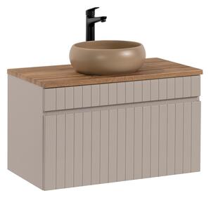 Comad Závesná skrinka Iconic I s doskou a umývadlom 80 cm kašmír/dub coast evoke