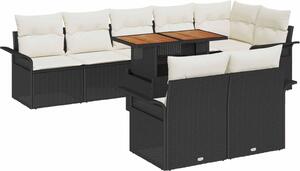 Maison Exclusive - Záhradný nábytok s úloným priestorom 9 ks ierny Poly Rattan