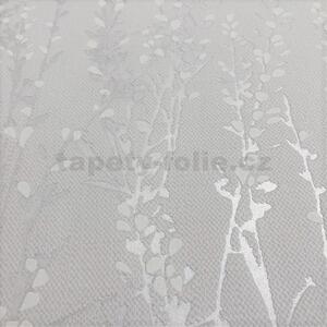 Vliesové tapety na stenu Blooming 37267-3, rozmer 10,05 m x 0,53 m, vetvičky strieborné s bielymi lístkami, A.S. CRÉATION