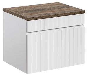 Comad Závesná skrinka Iconic s doskou 60 cm biela/dub santa fe vintage