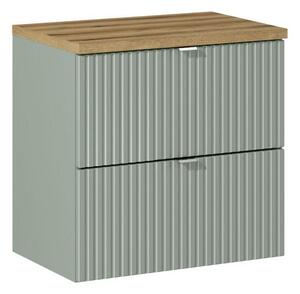 Comad Závesná skrinka Line Reed Green II s doskou 60 cm zelená/dub evoke