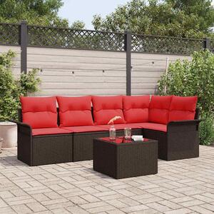 Maison Exclusive - Záhradný nábytok s úloným priestorom 6 ks hnedý polyratan