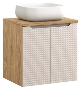 Comad Závesná skrinka Luxor Beige Nika II s doskou a umývadlom béžová/dub olejovaný