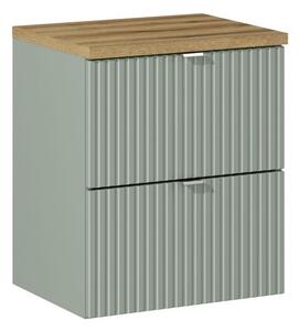 Comad Závesná skrinka Line Reed Green s doskou 50 cm zelená/dub evoke
