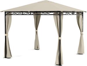 Blumfeldt Mondo, pergola, párty stan, záhradný altánok, rozmery: 2,95 x 2,6 x 2,95 m (ŠxVxH), 4 bočné panely, EasyMount Concept, ochrana proti poveternostným vplyvom: UV / vietor / dážď, béžová