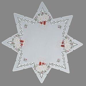 Vianočný obrus Raebel Červená sviečka 85x85 cm 85 cm hviezda
