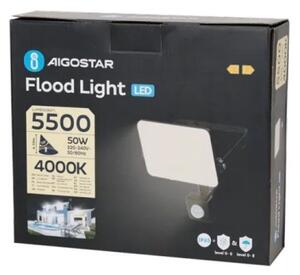 Aigostar - LED Reflektor so senzorom LED/50W/230V 4000K IP65 čierna