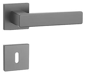 Dverové kovanie MP Erica - HR 7S (BS - Čierna matná), kľučka-kľučka, WC kľúč, MP BS (čierna mat)