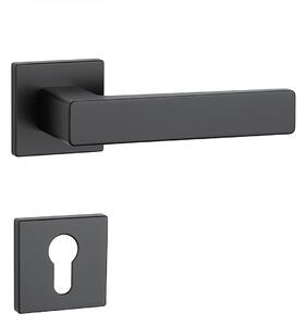Dverové kovanie MP Erica - HR 7S (BS - Čierna matná), kľučka-kľučka, Otvor na cylindrickú vložku PZ, MP BS (čierna mat)