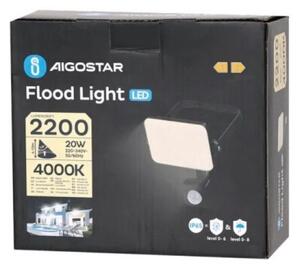 Aigostar - LED Reflektor so senzorom LED/20W/230V 4000K IP65 čierna