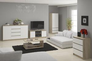Ak furniture Komoda Rollo V 160,4 cm dub sonoma/biela