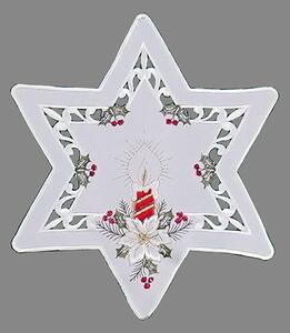 Vianočný obrus Raebel Červená sviečka 85x85 cm 30 cm hviezda