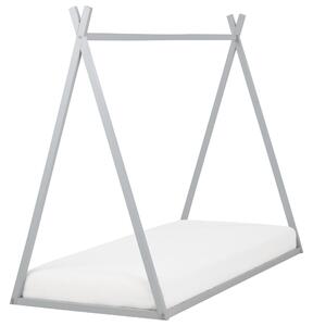 Detská posteľ sivá borovicové drevo 90 x 200 cm tvar domčeka moderný štýl detská izba