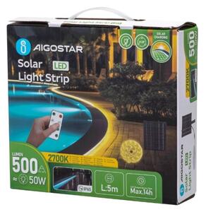 Aigostar - LED Stmievateľný solárny pásik LED/5W/3,2V 5 m 2700K IP65 + DO