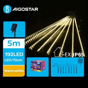 Aigostar - LED Solárny vianočný reťaz 192xLED/8m IP65 teplá biela