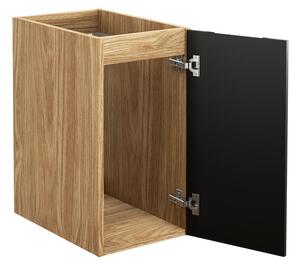 Comad Závesná skrinka Luxor Black s doskou a umývadlom 90 cm čierna/dub olejovaný