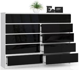 Ak furniture Komoda Rollo K 160,4 cm biela/čierna