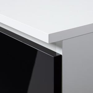 Ak furniture Písací stôl A-7 90 cm biely/čierny ľavý