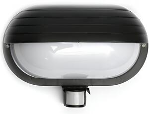 HADEX RIO vonkajšie nástenné svietidlo so senzorom 1xE27/60W/230V/IP44, čierna farba