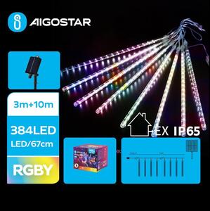Aigostar - LED sončni niz lučk, 384 LED / 13 m, IP65, večbarven