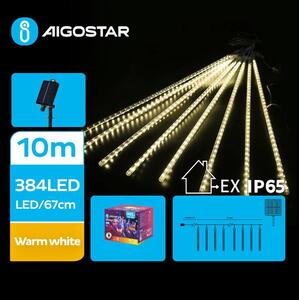 Aigostar - LED Solárna vianočná reťaz 384xLED/13m IP65 teplá biela