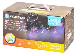 Aigostar - LED solárna svetelná reťaz 20xLED/8 režimov 11,5 m IP65 viacfarebná
