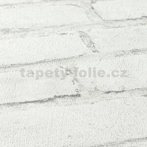 Vliesové tapety IMPOL New Studio 37414-2, rozmer 10,05 m x 0,53 m, tehla bielo-sivá, A.S. Création