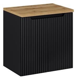 Comad Závesná skrinka Nova Black II s doskou 60 cm čierna/dub evoke