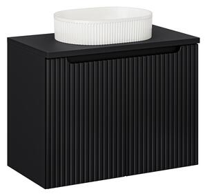 Comad Závesná skrinka Nova Black I s doskou a umývadlom 80 cm čierna/biela