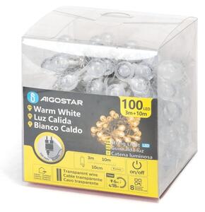 Aigostar - LED vonkajšia vianočná reťaz 100xLED/8 funkcií 13m IP44 teplá biela