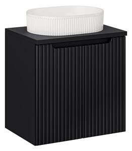 Comad Závesná skrinka Nova Black Beyond s doskou a umývadlom 60 cm čierna