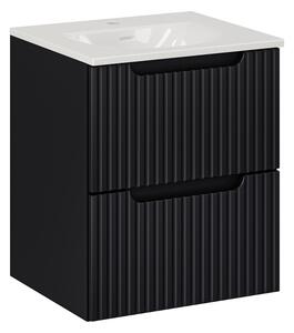 Comad Závesná skrinka Nova Black I so zápustným umývadlom 50 cm čierna/biela