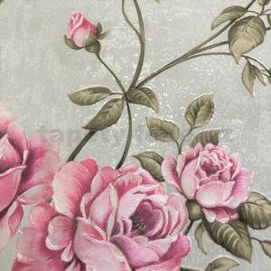 Vliesové tapety IMPOL Romantico 37226-4, rozmer 10,05 m x 0,53 m, popínavé ruže zeleno-ružové, A.S. Création