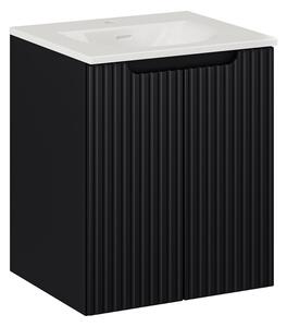 Comad Závesná skrinka Nova Black II so zápustným umývadlom 50 cm čierna/biela