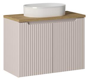 Comad Závesná skrinka Nova Cashmere Beyond I s doskou a umývadlom 80 cm kašmír/dub coast evoke
